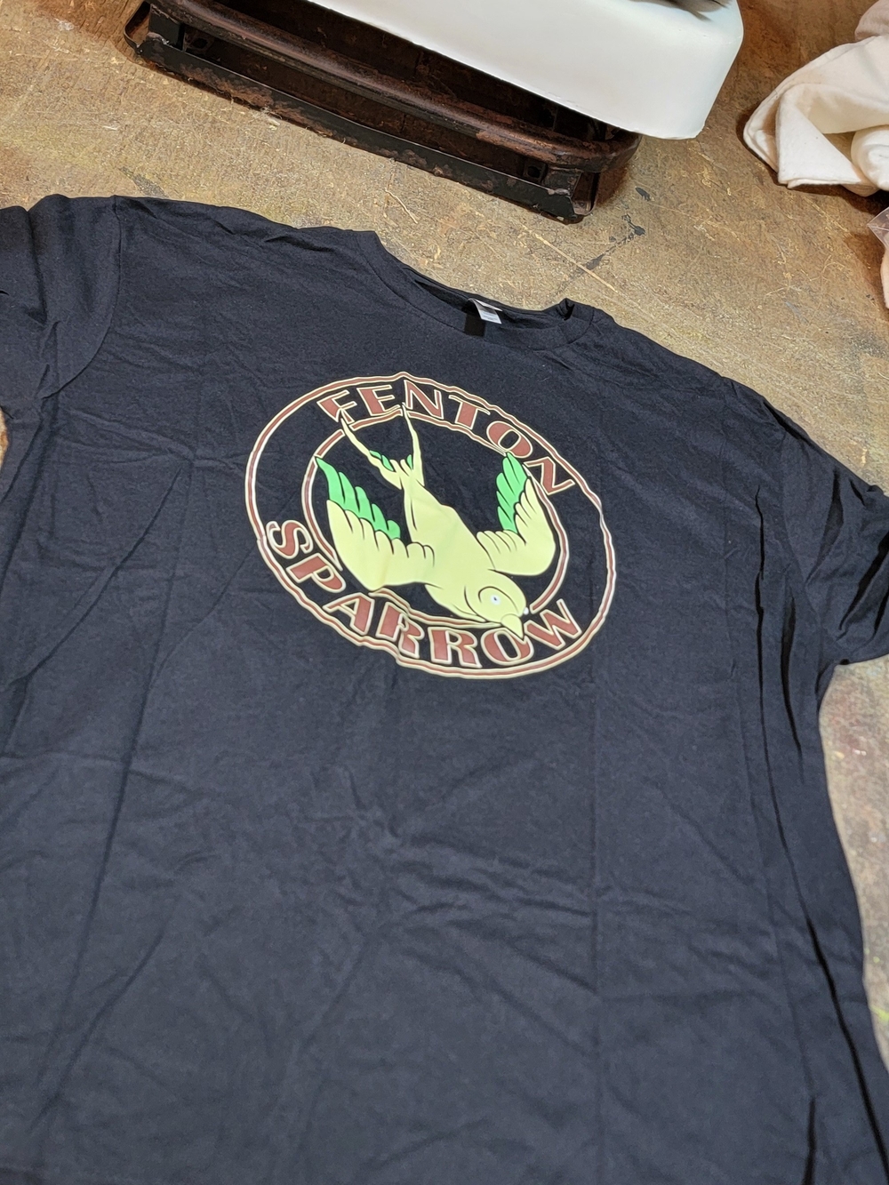 XXL.... NeW.....Next Level Apparel Black Crewneck Tee with White Tag Logo